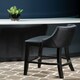 image 3 of Interiors by Premier Black Bar Stool with Back, Velvet Seat Breakfast Bar Chair, Kitchen Stool with Footrest, Chair for Bar, Home