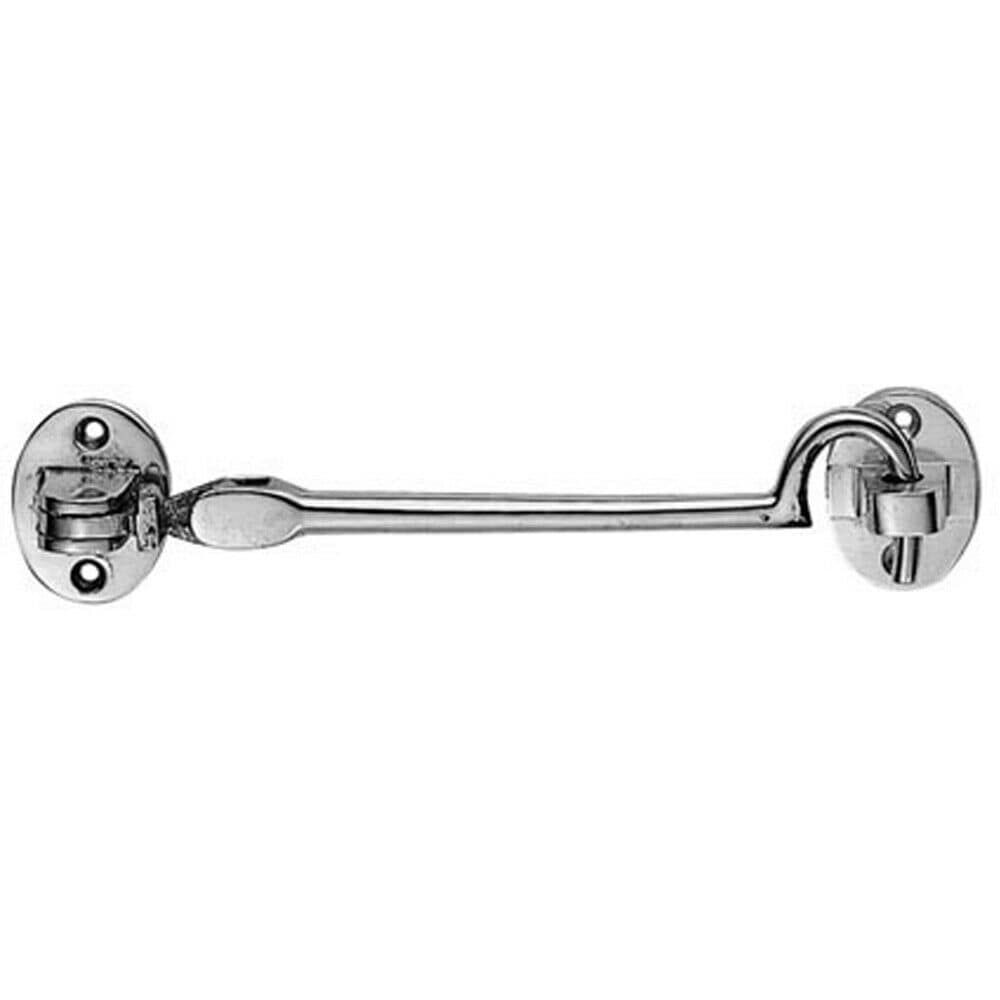 Loops Heavy Duty Cabin Hook & Eye Polished Chrome 305mm Arm Cabinet Hatch Lock