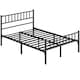 image 3 of Yaheetech 4ft6 Double Metal Bed Frame with Slatted Headboard Black
