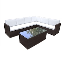 Berlin Six Seater Corner Lounging Set in Brown
