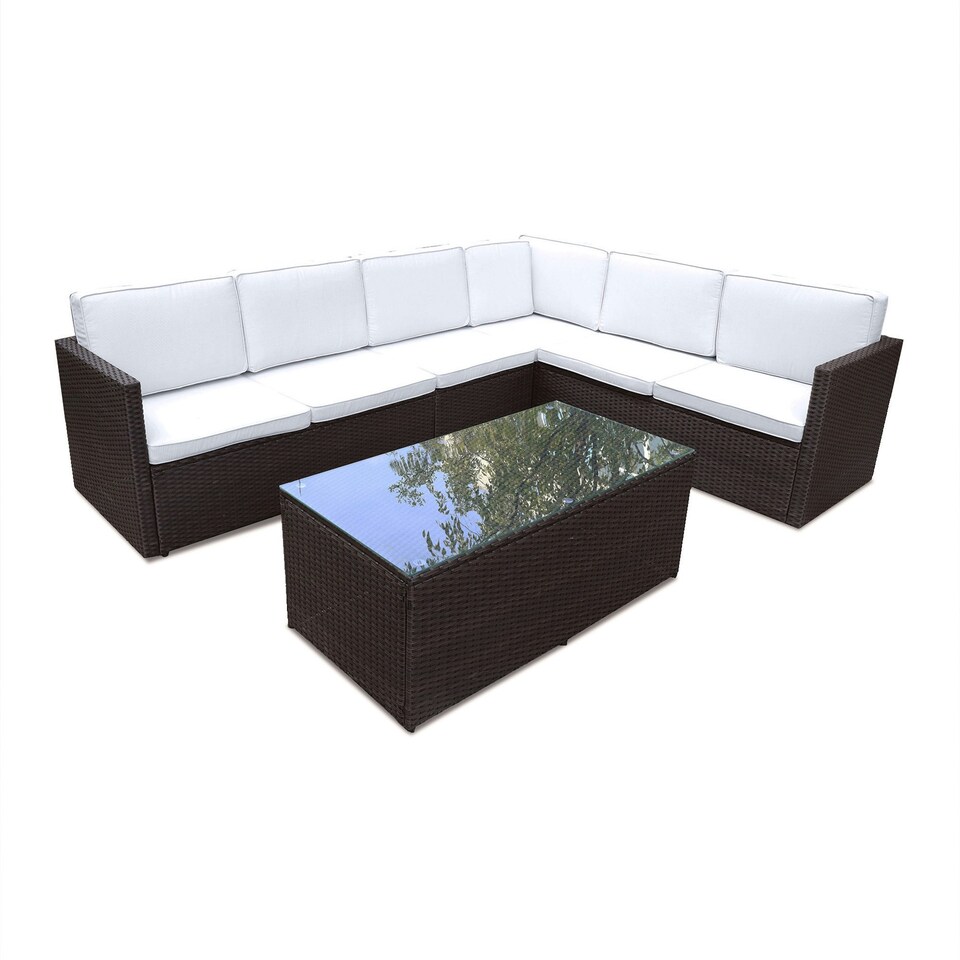image 1 of Berlin Six Seater Corner Lounging Set in Brown