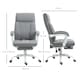 image 7 of Vinsetto Fabric Office Chair for Home with Arm, Foot Rest, Wheels, Grey