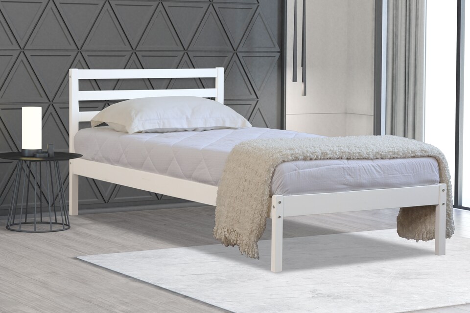 image 1 of Maxwell 3ft Single White Bed Frame | White | Single