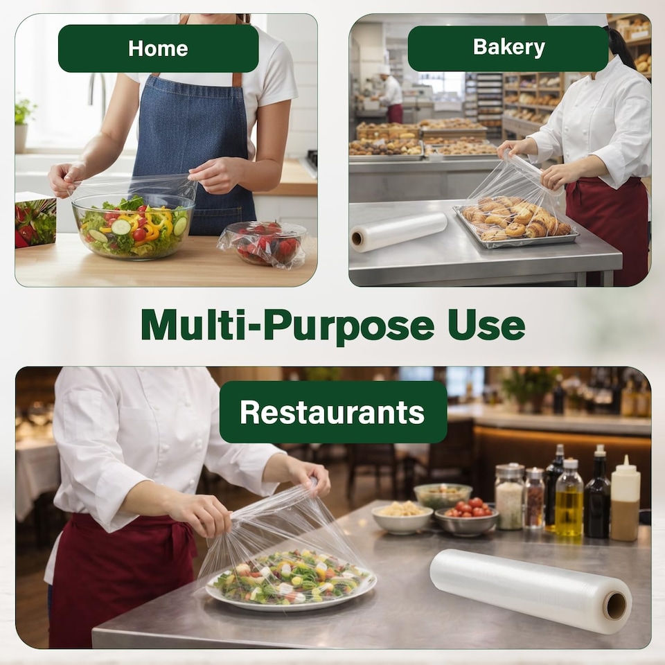 image 1 of ECONX 2 Roll Catering Cling Film Wrap 300mm x 300m Premium Kitchen Food Wrapping Roll