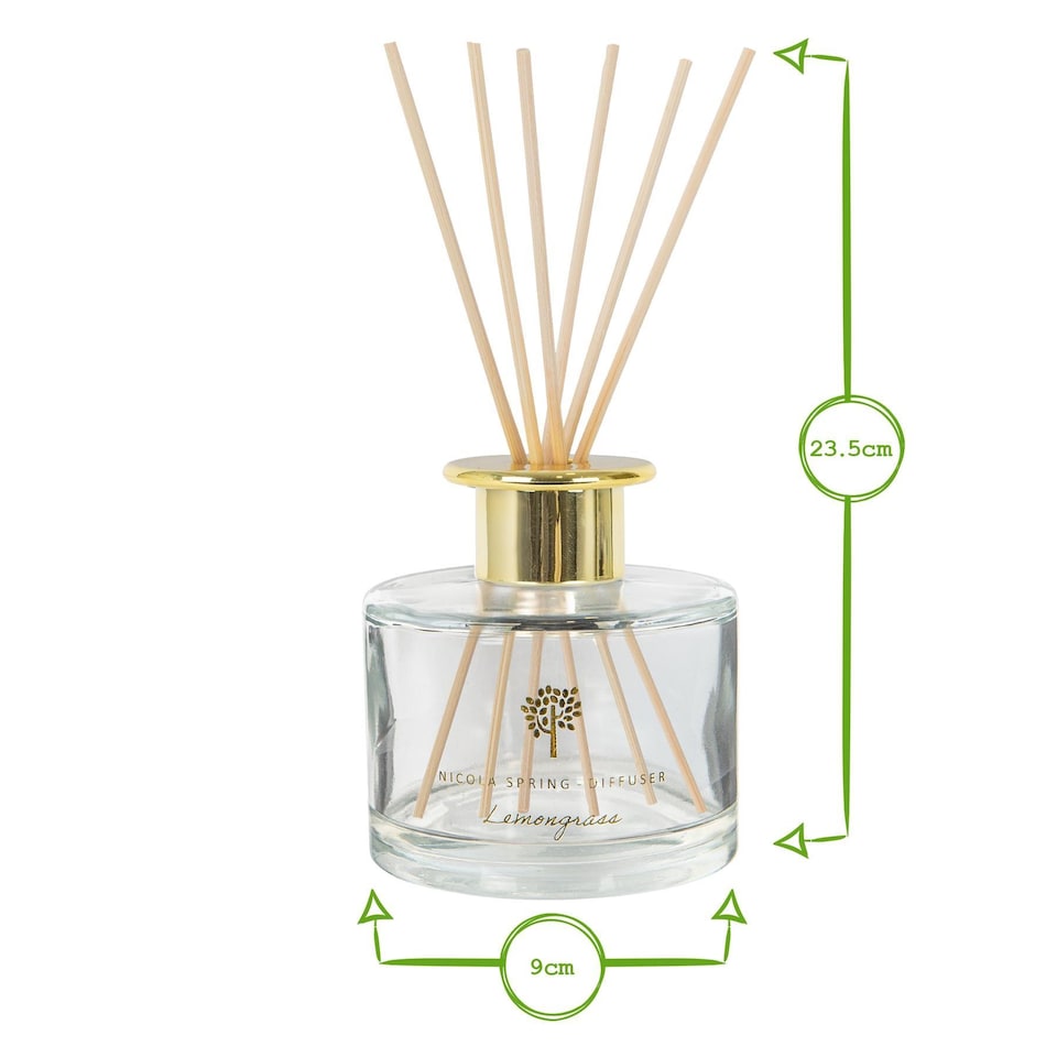 image 1 of Nicola Spring Glass Reed Diffuser - 200ml - Lemongrass