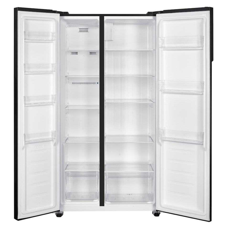 image 1 of HYE 442 Litre No Frost American Fridge Freezer, 91cm, Black - RF01AM442B01