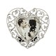 image 3 of Heart Themed 4x4 Silver Picture Frame with Small Diamante Crystals Silver | One Size
