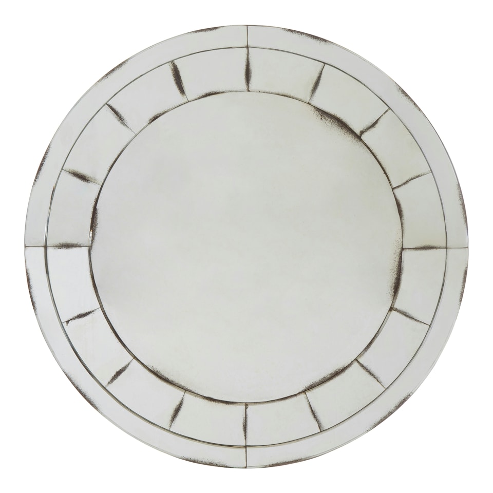 image 1 of Interiors by Premier Round And Effect Wall Mirror Grey