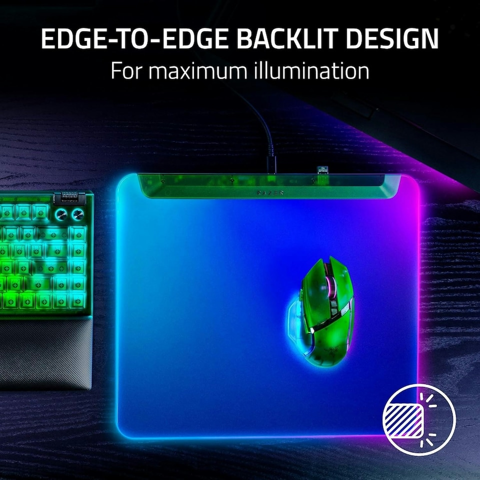 image 1 of Razer Firefly v2 Pro Hard RGB Gaming Surface Phantom Green - Medium Green