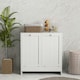 image 8 of kleankin Tilt-out Laundry Storage Cabinet with 2 Compartment Hampers, White