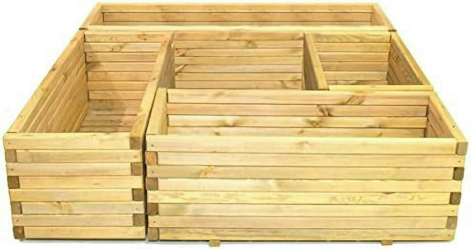 image 1 of Primrose Wooden Pine Raised Cube Planter Treated Pine & Responsibly Sourced 50cm