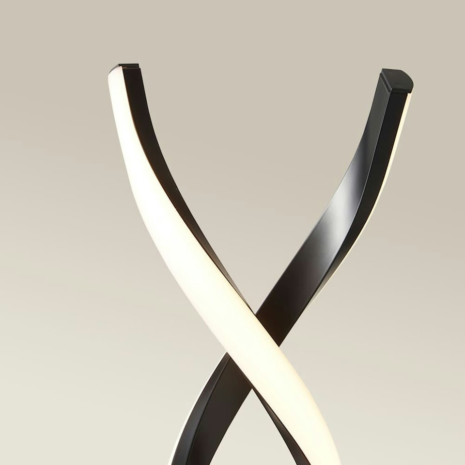 image 1 of ValueLights Infinity Black Double Twist Integrated LED Floor Lamp Black