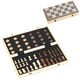 image 1 of SPORTNOW 15 Inch Wooden Chess Set with Draughts Board Game, 2 in 1 Foldable Chess and Draughts Set with Pine Wood Pieces, Storage Grooves for Travel for Adults and Kids, Brown