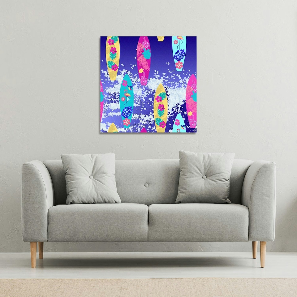 image 1 of Tropical Surf (Canvas Print) 127 x 127 x 4cm