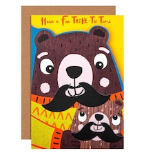 Hallmark Father's Day Card - Cute Bear with Removeable Moustaches