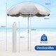 image 2 of COSTWAY 180 cm Outdoor Fringe Patio Parasol Sunshade Umbrella Cream