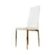image 1 of Furniturebox 4x Milan White Gold Hatched Faux Leather Dining Chairs