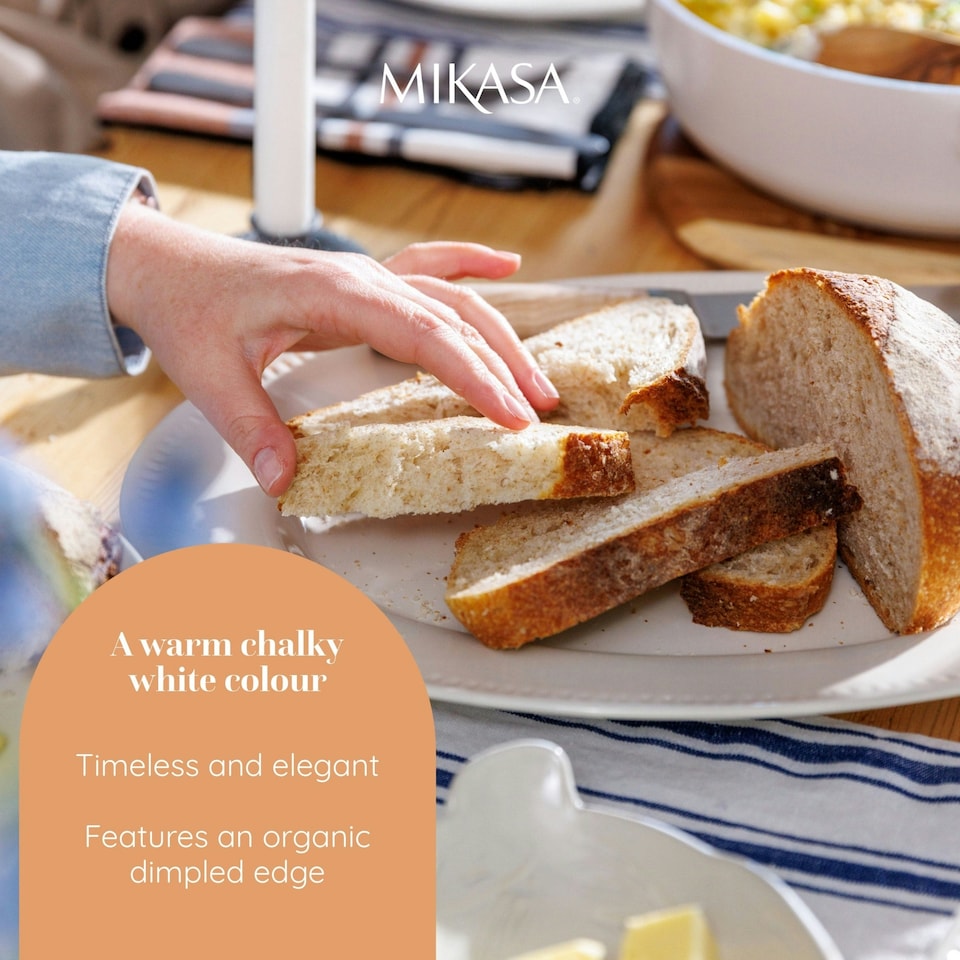 image 1 of Mikasa Serving Platter White Ceramic Oval 39cm