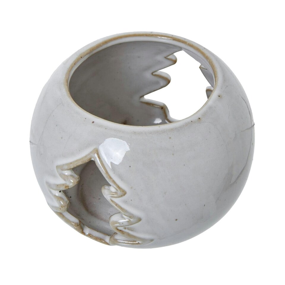 image 1 of Hill Interiors Ceramic Christmas Tree Tealight Holder - White - One Size