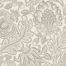 Belgravia Fernhurst Floral Trail Wallpaper - Silver - 10m x 53cm Silver