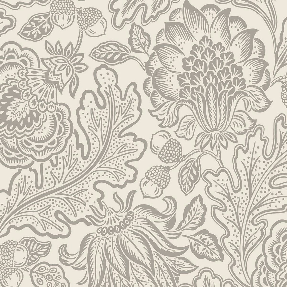 image 1 of Belgravia Fernhurst Floral Trail Wallpaper - Silver - 10m x 53cm Silver