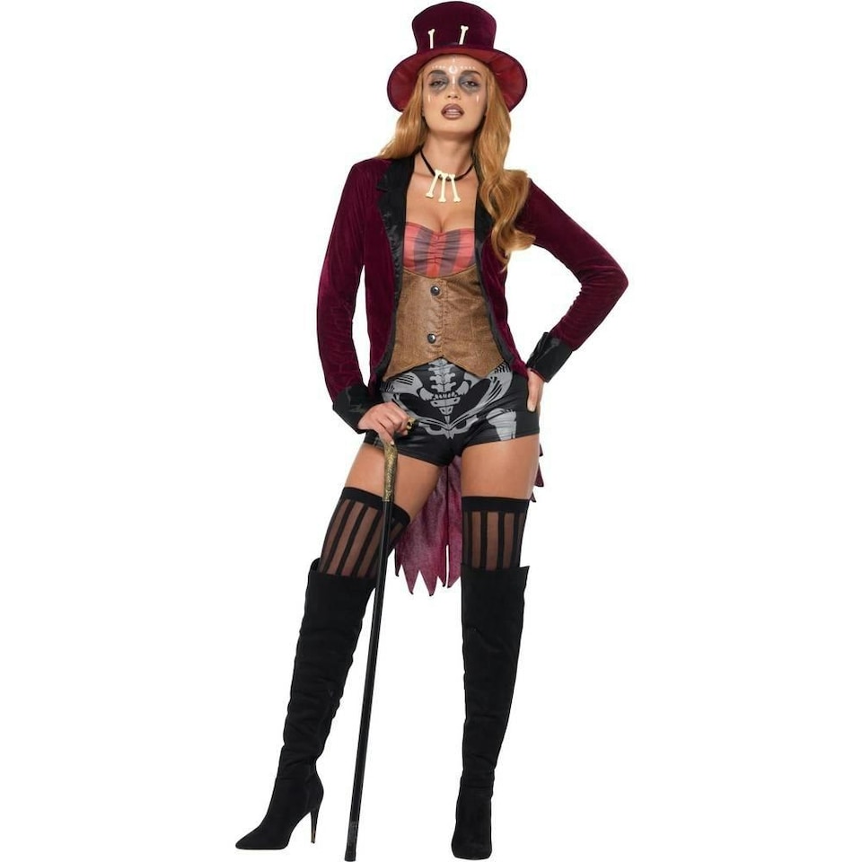 image 1 of Fever Womens/Ladies Voodoo Costume Set - Red/Black - 4 UK - 6 UK One Size