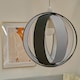 image 3 of ValueLights J90 Black and Grey Fabric Globe Ceiling Shade & Bulb | Black