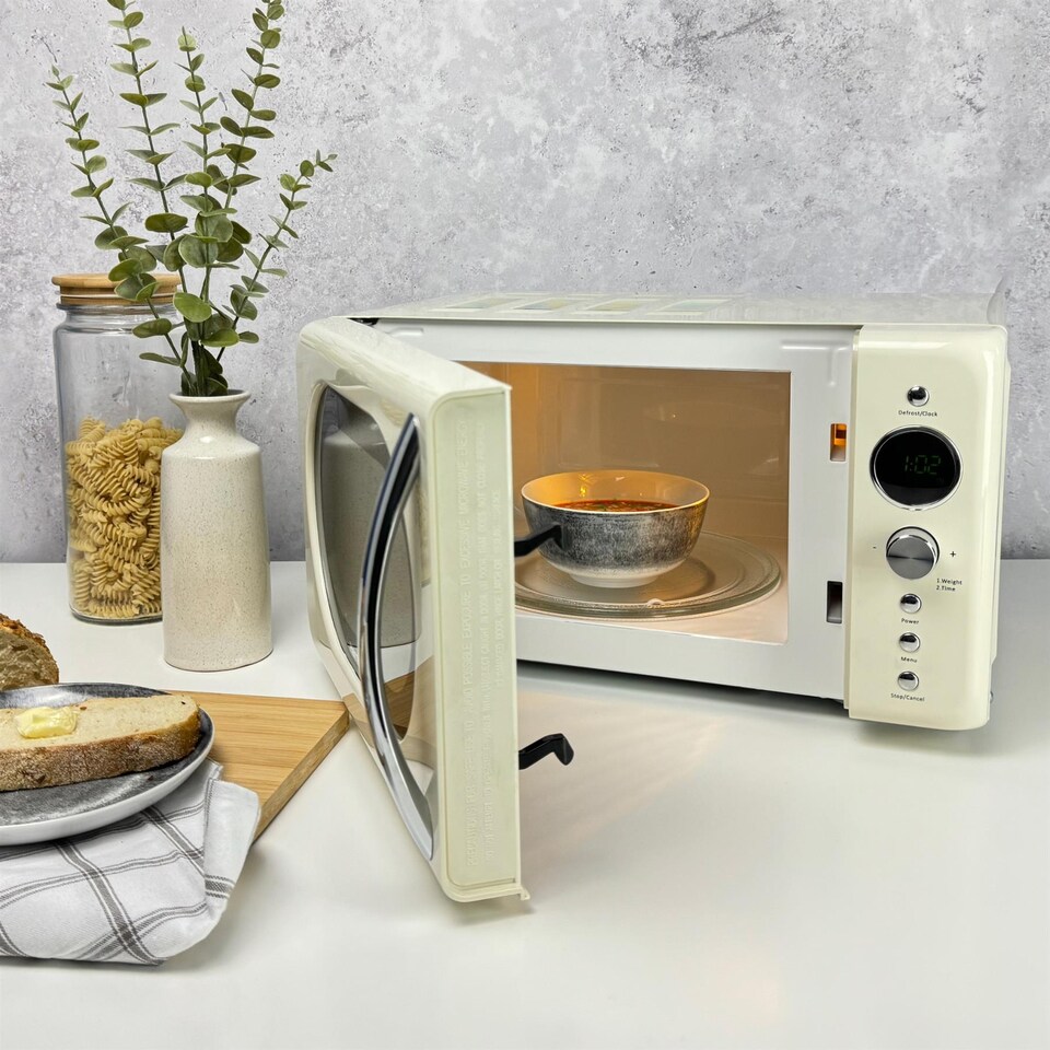 image 1 of Hamilton Beach 20L Retro Cream Microwave