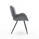 image 3 of Set of 2 Lily Modern Velvet Dining Chair Padded Seat Metal Legs Kitchen (Grey) | Grey | Grey | One Size