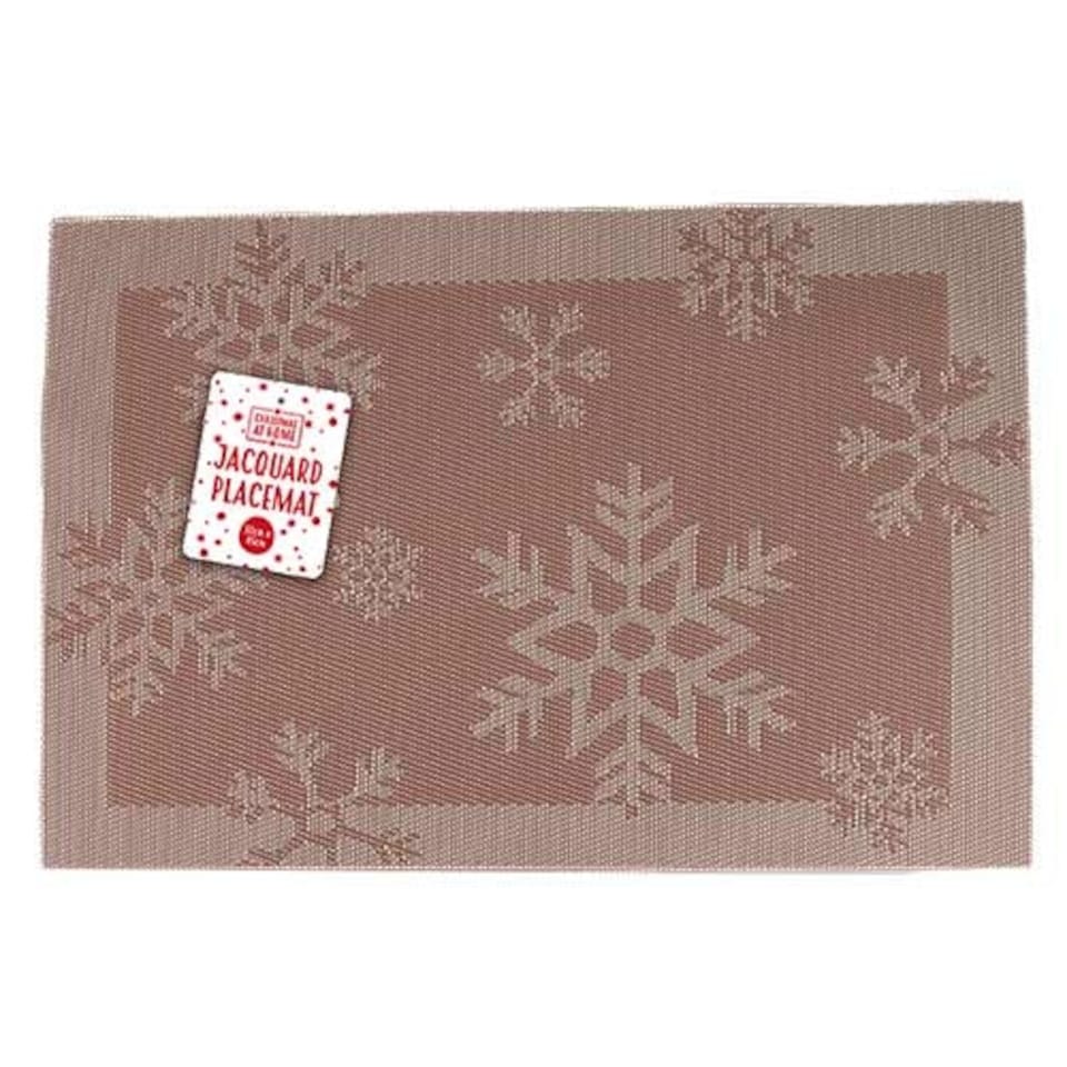 Rose Gold Jacquard Christmas Snowflake Placemat