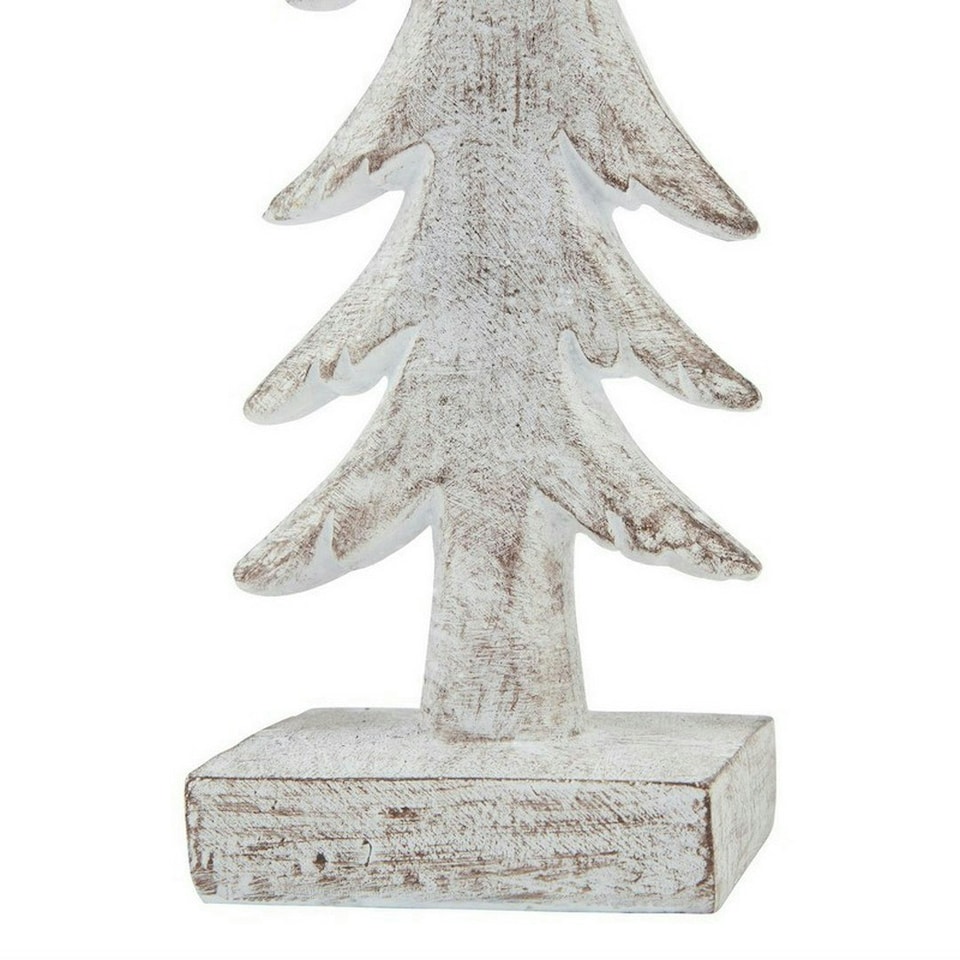 image 1 of Medium Snowy Forest Tree Sculpture - Resin - L7 x W8 x H24 cm - White