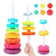 image 4 of Rainbow Stacking Tower Toy - Spiral Gear Activity Tower with Rotating Base for Toddlers