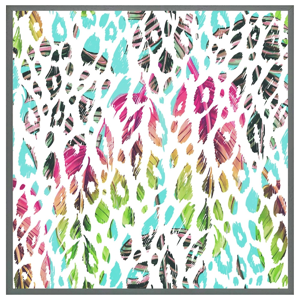 image 1 of Multi coloured leopard spots (Picture Frame) Grey | XL