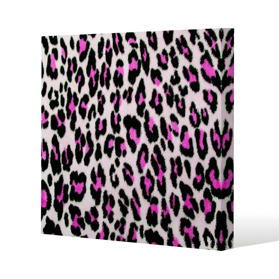 image 1 of Pink Fluffy Leopard (Canvas Print) 77 x 77 x 4cm