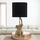image 8 of First Choice Lighting Elephant Gold Resin Table Lamp With Black Fabric Shade Gold | Black