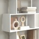 image 8 of HOMCOM 6-Tier Wooden Modern S-Shaped Shelf Storage Unit Home Office White
