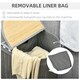 image 4 of HOMCOM 100L Bamboo Laundry Basket w/ 2 Compartments Washing Baskets Grey