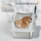 image 5 of PawHut Stainless Steel Cat Litter Box with High Sides Grey | M