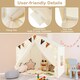 image 10 of COSTWAY Kids Play Tent 3-4 Kids Large Play Tent House Beige Cream