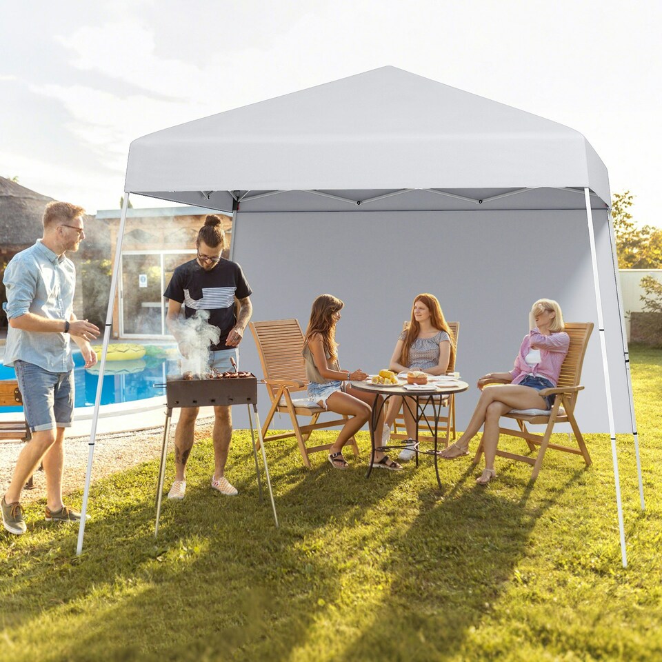 image 1 of COSTWAY 3m x 3m Pop up Canopy Tent Garden Gazebo White