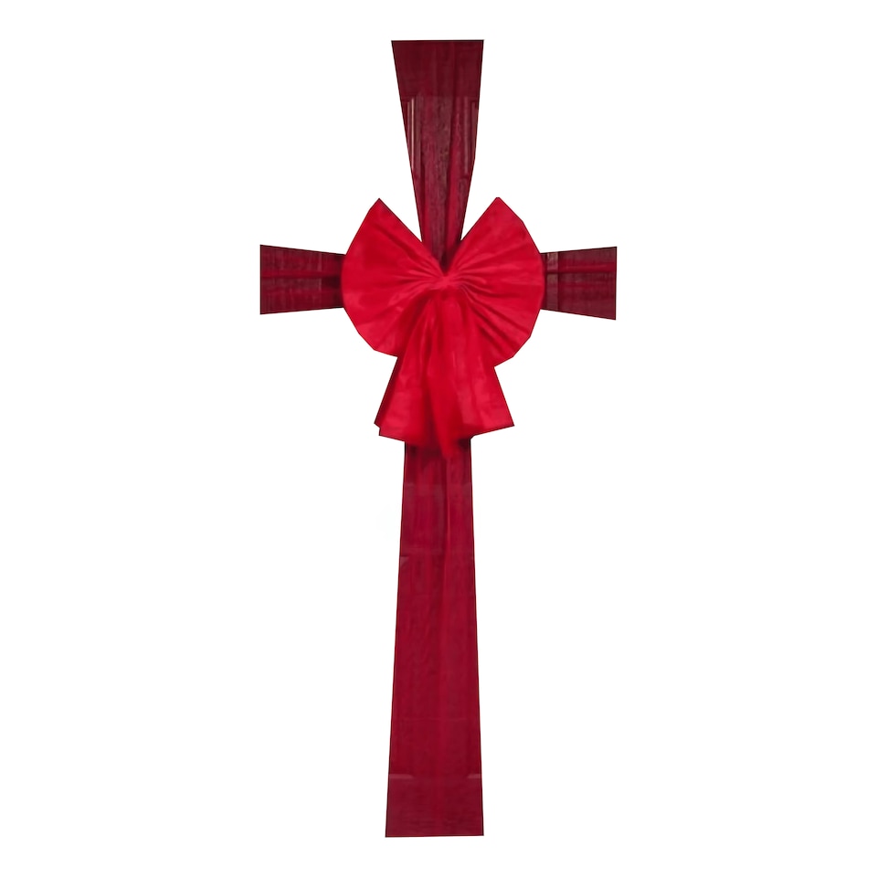 image 1 of 49 x 52cm Large Red Christmas Front Door Bow Decoration
