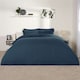 image 1 of OHS Plain Soft Microfibre Duvet Cover and Pillowcase Set, King - Denim Blue