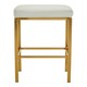 image 2 of Interiors by Premier Baina White Pu And Gold Finish Bar Stool