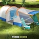 image 4 of Outsunny 2-3 Man Camping Tunnel Tent with Bedroom and Living Room, Orange 