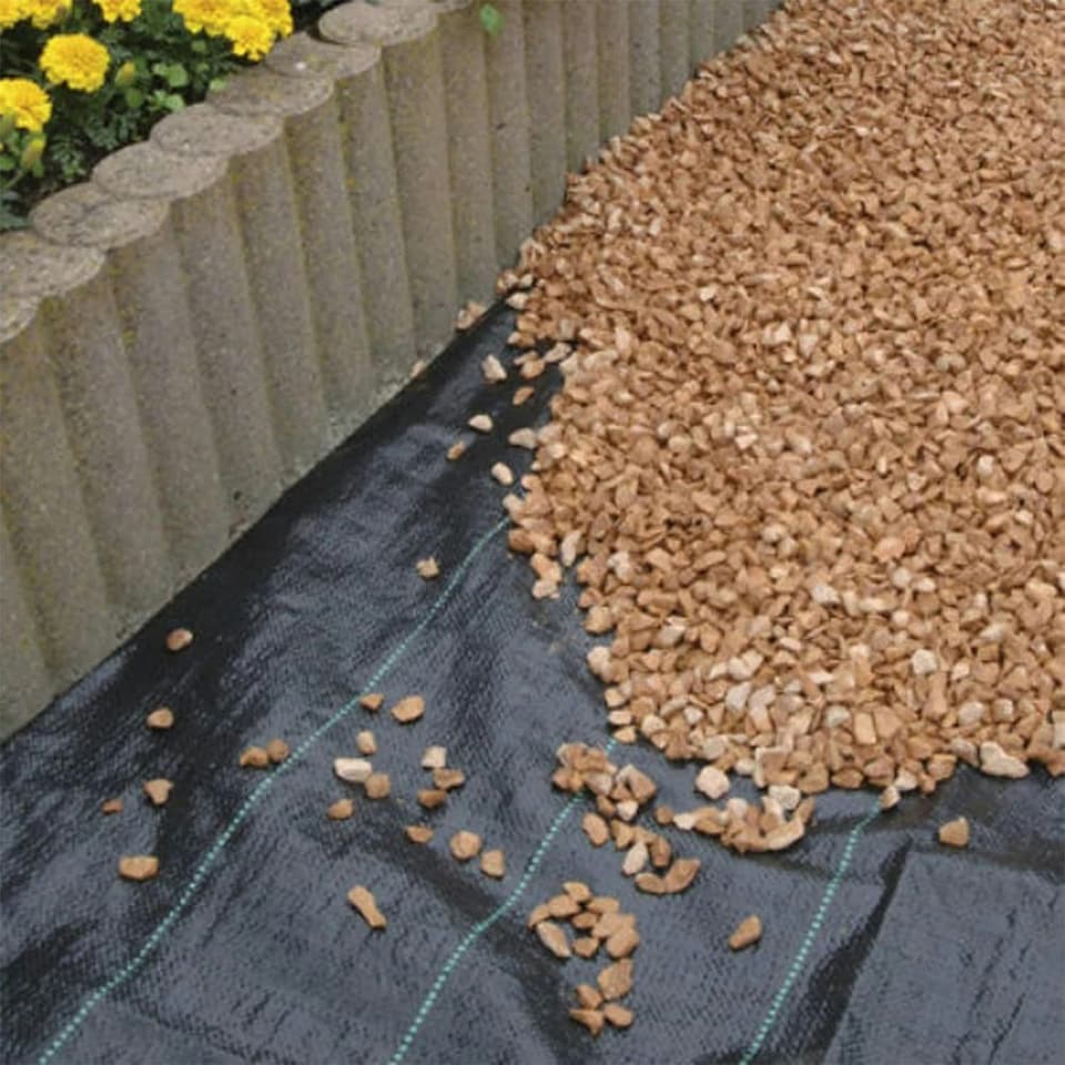 image 1 of Heavy Duty Weed Control Membrane Garden Barrier Fabric for Landscaping Cover N/A