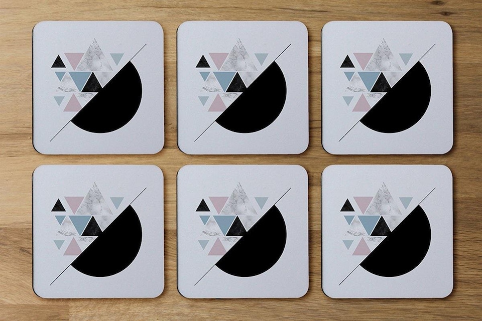image 1 of Triangles & Semi Circle Pattern (Coaster)