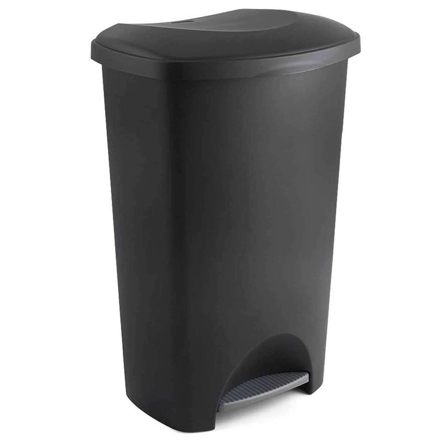 1 x Soft Closing 50 Litre Waste Rubbish Black Airtight Pedal Bin For Home & Office | Black