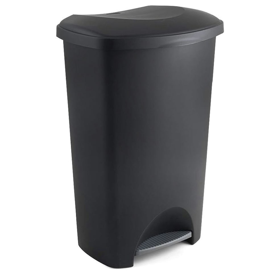 image 1 of 1 x Soft Closing 50 Litre Waste Rubbish Black Airtight Pedal Bin For Home & Office | Black
