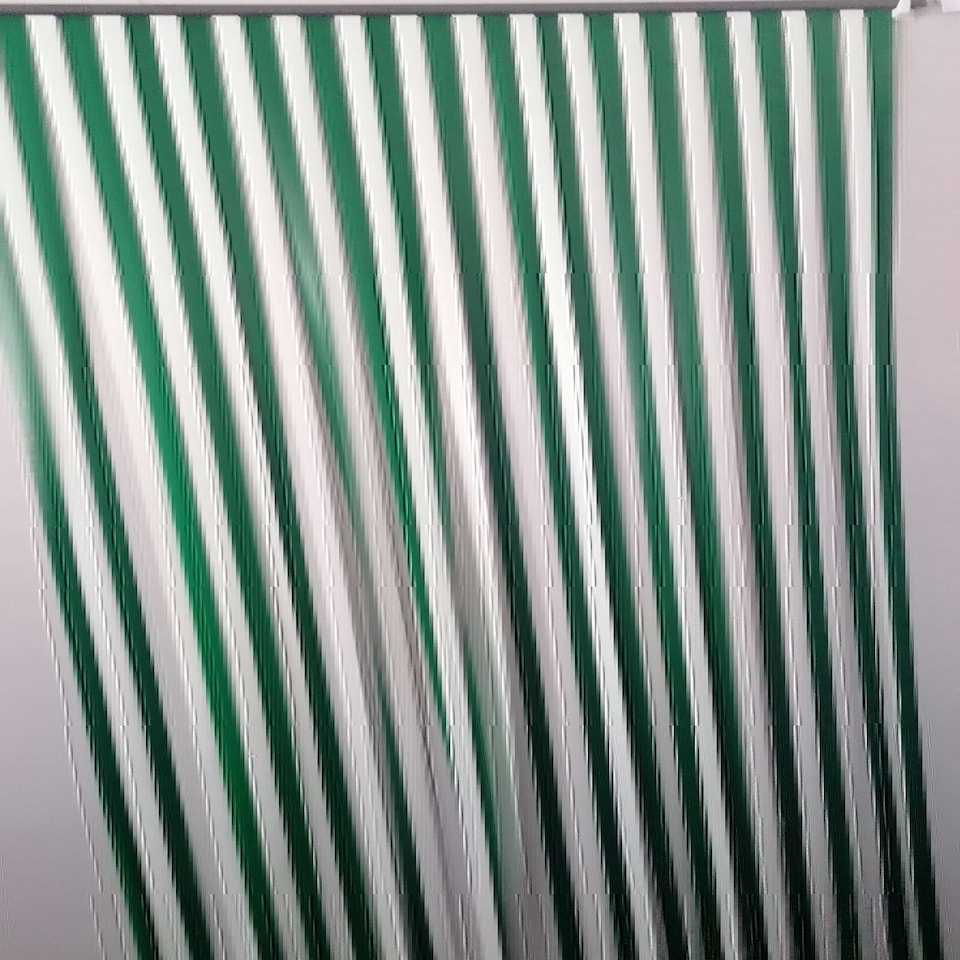 image 1 of Slat type Door Curtain,Bug Blind,Fly Blind,Strip Blind-GREEN & WHITE - 80cm wide x 200cm drop Green | White