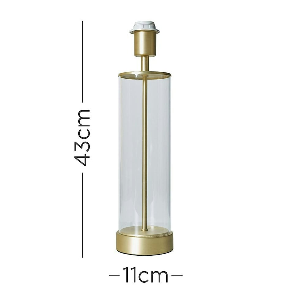 image 1 of ValueLights Contemporary Matt Gold And Clear Tube Table Lamp Base